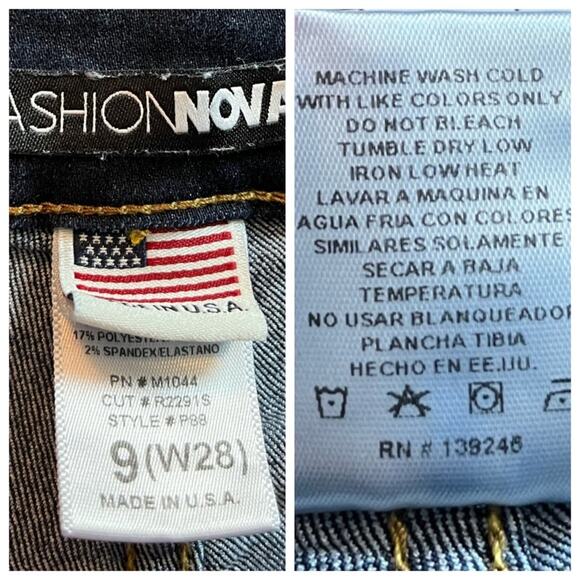 Fashion Nova Jeans Skinny High Rise Ankle Stretch Dark Wash Juniors Size 9 - W28 - Picture 5 of 6